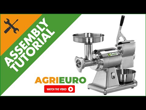 FIMAR TC12AT Electric Meat Mincer, Integrated Grater, Removable Grinding Unit - Assembly tutorial