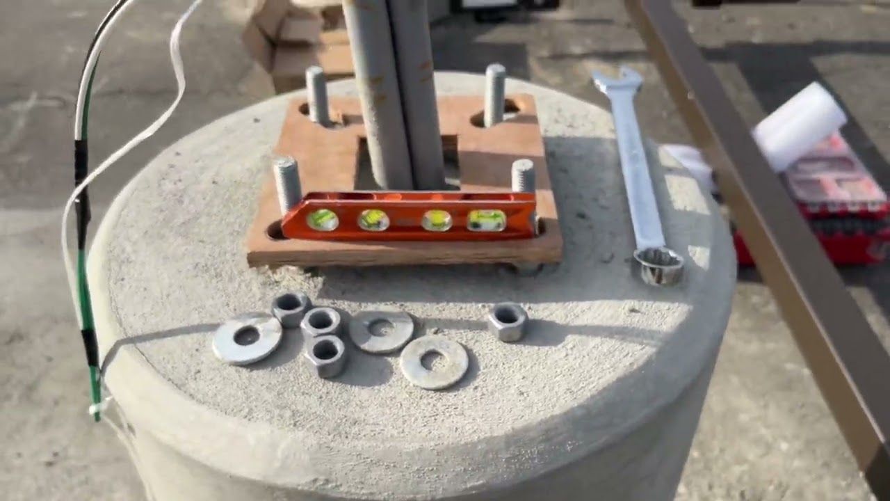 Parking lot light pole installation