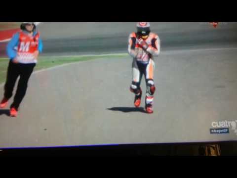 Caida de Marquez en Aragón dandose un fuerte golpe en el hombro