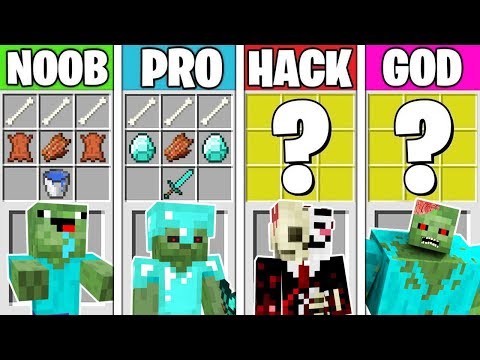 Minecraft Battle: ZOMBIE MUTANT CRAFTING! NOOB vs PRO vs HACKER vs GOD in Minecraft Animation