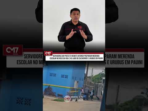 Servidores do prefeito Renato A. preparam merenda no meio da rua e ao lado de urubus em Pauini