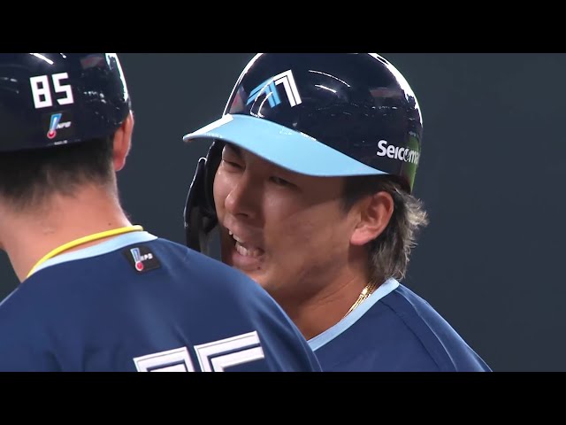 【7回裏】チャンスで魅せた!! ファイターズ・水野達稀 一二塁間を破る勝ち越しタイムリーを放つ!! 2025年7月27日 北海道日本ハムファイターズ 対 千葉ロッテマリーンズ