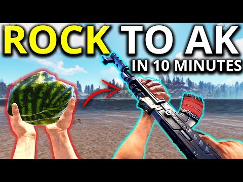 LUCKIEST SOLO DAY EVER MADE ME RICH IN 10 MINUTES. ROCK TO AK - Rust Solo Survival