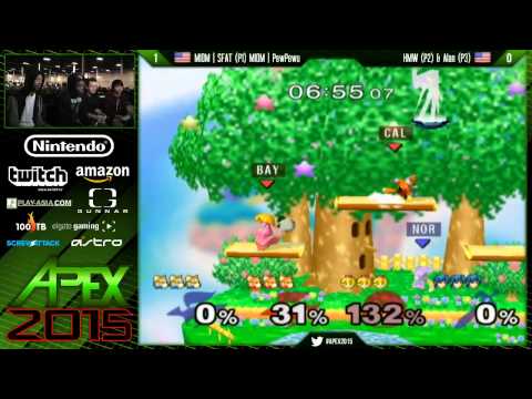 Apex 2015 - HMW & Alan Vs. MIOM | PewPewU & SFAT - SSBM Losers Top 8 - Melee