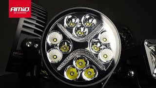 AMIO LED světlomet kulatý | 12x LED | 54W | 7200 lm | Ø 140x61 mm | 10–30V