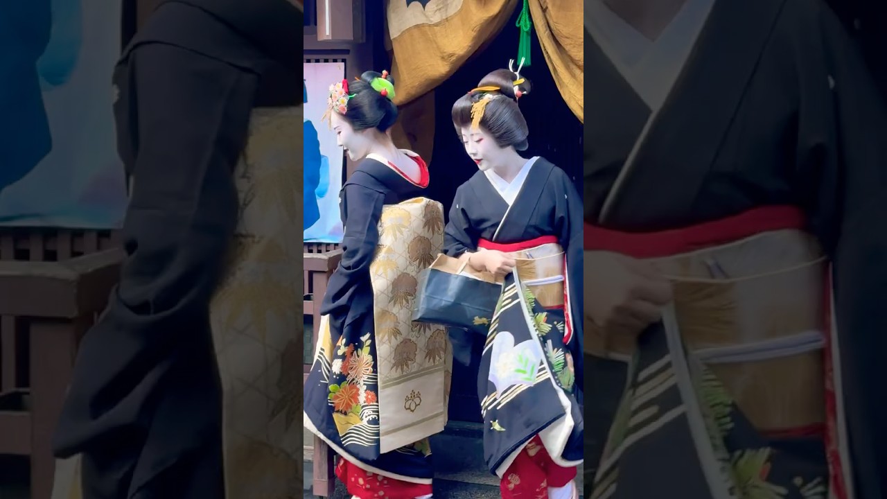 挨拶まわりされる美しい芸妓さん