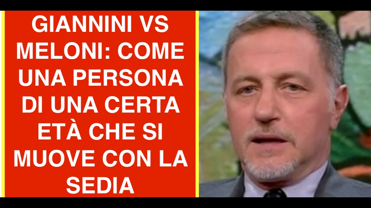 GIANNINI VS MELONI: COME UNA PERSONA DI UNA CERTA ETÀ CHE SI MUOVE CON LA SEDIA