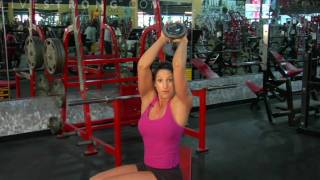 Video de entrenamiento de extensiones de tríceps para fortalecer brazos