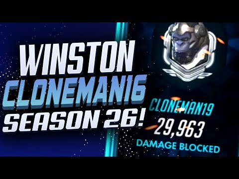 Cloneman16 Tank Main - Winston! 30k Damage Blocked! [ Overwatch Season 26 Top 500 ]