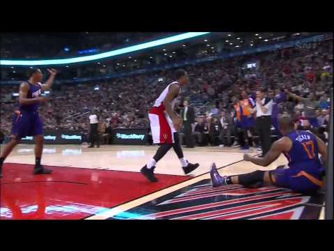 DeMar DeRozan kicks ball from ref