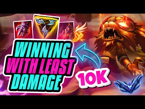 WINNING THE GAME WITH THE LEAST DAMAGE?!? (Peculiar) Season 13 Gnar Ranked Lol Gameplay
