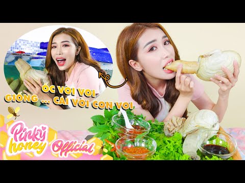 99% Bạn Nữ Không Dám Ăn Con Này, Pinky Ăn Ốc Vòi Voi Khổng Lồ | PINKY HONEY