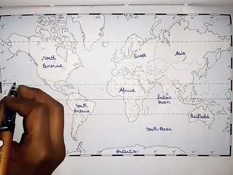 Continents + Oceans + Sea || World Political Map