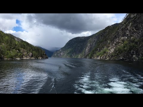 Fjordcruise Bergen - Mostraumen, Osterfjorden,  Norway. 4K