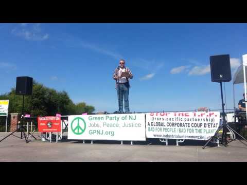 Pat Noble addressing the March for Environmental Justice in Red Bank NJ
