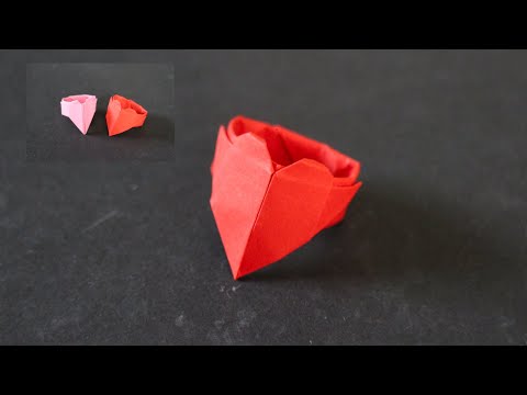 Origami Herz Ring selber basteln mit Papier für Muttertag, Hochzeit, Valentinstag & Geburtstag [W+]