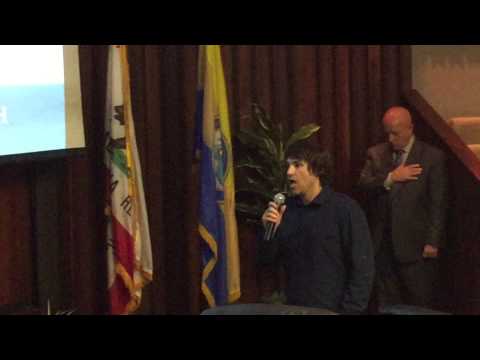 Heath Francis sings National Anthem at Manhattan Beach City Council Meeting