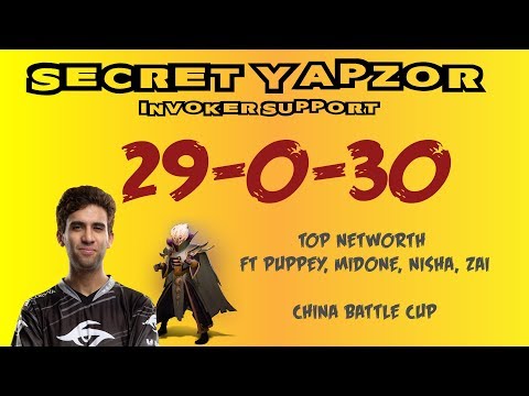 SECRET YAPZOR 29 -0 GOD LEVEL INVOKER SUPPORT. TEAM SECRET CHINESE BATTLE CUP!