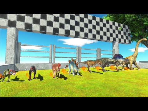 BIG DINOSAURS RISE SPEED RACE TO GET TOP CROWN FUNNY - Animal Revolt Battle Simulator