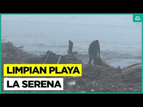Tras crecida del río Elqui: Inician labores de limpieza en playa La Serena