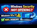 Windows Security Not Opening In Windows 11 10 Fix It Now 100 Working Guide