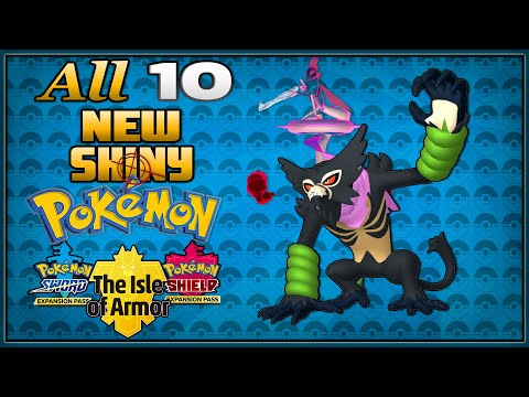 All 10 New Shiny Pokémon in the Isle of Armor Sword & Shield Expansion | All Shiny Gigantamax Forms