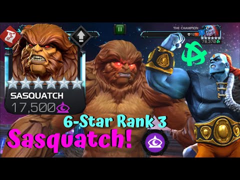 6* Rank 3 Sasquatch! 6.2 Champion Boss Solo! Insane Health Pool! CCP - Marvel Contest of Champions