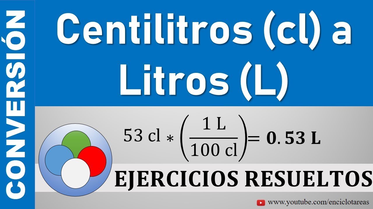 Conversión de Centilitros a Litros - (cl a L) - método facil