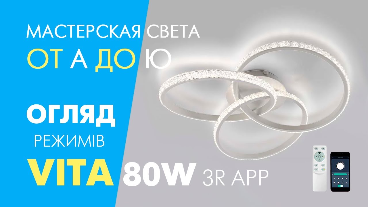 Люстра світлодіодна з пультом керування VITA 80W WT
