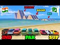 GTA V INDIA VS PAKISTAN VS SUPER CARS BIG BIGGER BIGGEST WATER BUMP CHALLENGE | Gta 5 Gameplay
