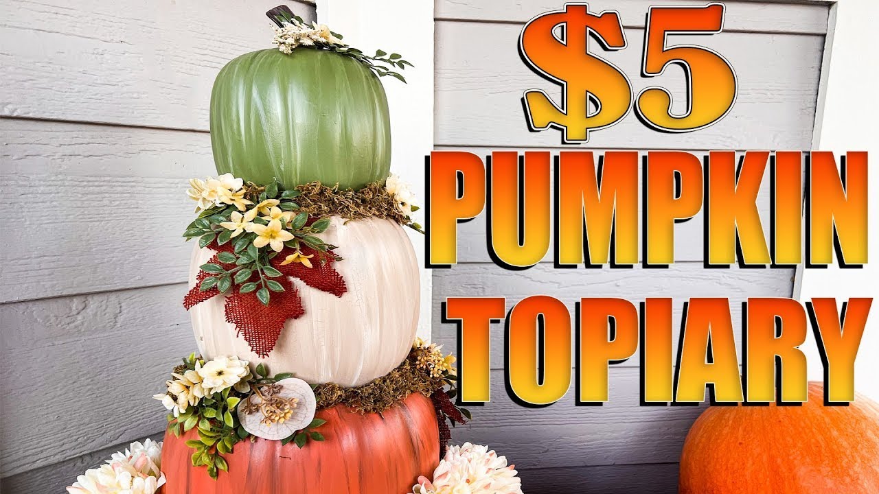 Fall DIY: Transforming $5 Stacking Pumpkins into Stunning Topiary Decor!