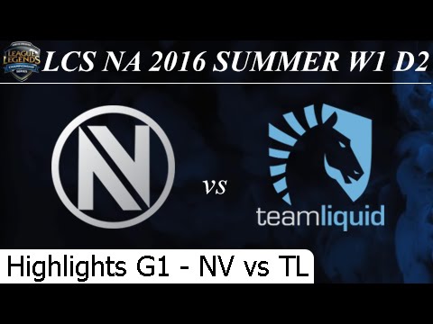 NV vs TL Game 1 Highlights - LCS NA Summer 2016 W1D1M5 Team Envy vs Team Liquid