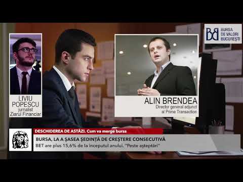 DESCHIDEREA DE ASTĂZI.Cum va merge bursa.Cu Alin Brendea, Director general adjunct Prime Transaction