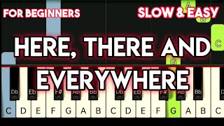 THE BEATLES - HERE, THERE AND EVERYWHERE | SLOW &amp; EASY PIANO TUTORIAL