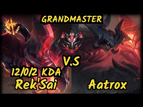 Dat (Kitzuo) (REK'SAI) vs AATROX - 12/0/2 KDA JUNGLE GAMEPLAY - NA Ranked GRANDMASTER