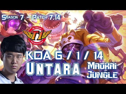SKT T1 Untara MAOKAI vs ZAC Jungle - Patch 7.14 KR Ranked