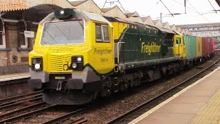 Rare! Freightliner 70016 - Class 70 leads an Intermodal Train at Ipswich, England (June 12, 2015)