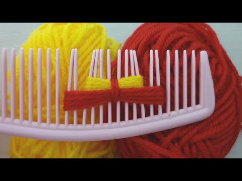 Amazing Woolen Flower Ideas with Hair Comb - Hand Embroidery Design Trick - Sewing Hack