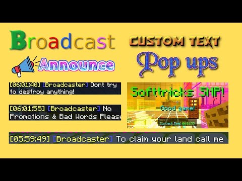 Softtricks Youtube - ANNOUNCE or BROADCAST your CUSTOM MESSAGE in your MINECRAFT SERVER SMP | BROADCASTER TUTORIAL