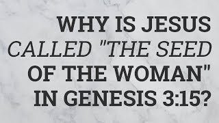 Why Is Jesus Called "The Seed of the Woman" in Genesis 3:15?