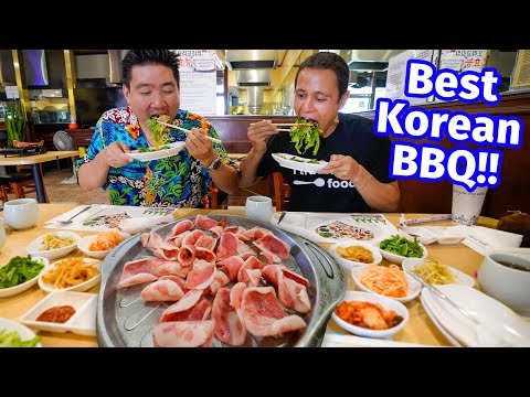 Tour gastronômico coreano - CORN DOG CHEESE PULL + churrasco coreano em Koreatown, LA!! [Parte 2]