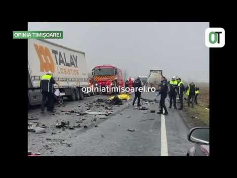 Carnagiu pe o șosea nu departe de Timișoara. 6 morți într-un accident devastator