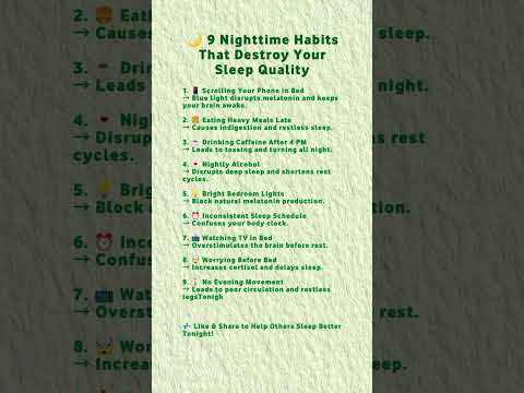 9 Nighttime Habits That Quietly Ruin Your Sleep Quality 😴 | Fix These for Better Rest