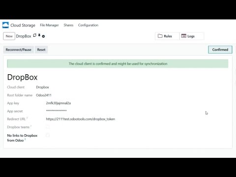Dropbox Configuration and Log In