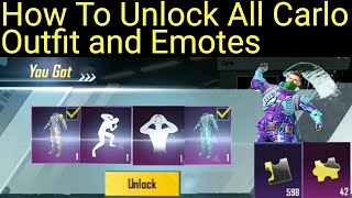 HOW TO FREE UNLOCK CARLO ALL OUTFITS AND EMOTES
