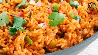 Spanish Rice (Mexican Rice) Using a Rice Cooker (Fat Free, Vegan, Oil Free) | One Minute Recipes