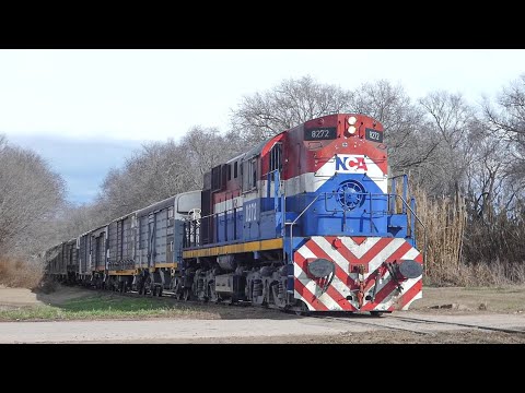 Tren cargado de NCA con ALCo RSD16 8272 + 30 GGs ingresando a Arroyo Cabral
