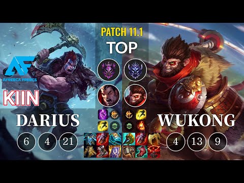 AF Kiin Darius vs Wukong Top - KR Patch 11.1