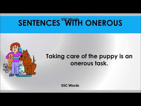 Onerous # Improve English # Meaning and 5 sentences # GRE CAT GMAT word # SSC Words