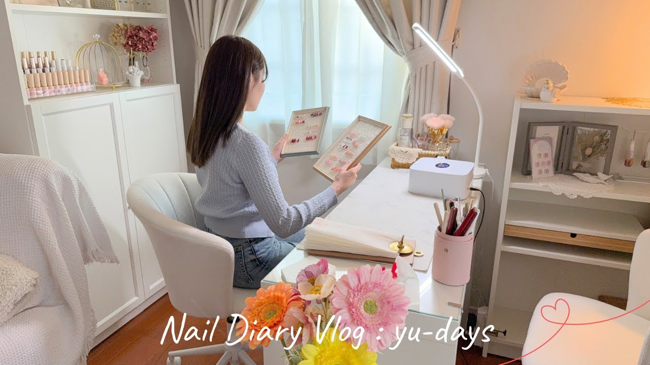 #40 春ネイルのサンプル作り🌷デザインを一気に作る日｜母のネイルも‎🍓